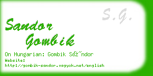 sandor gombik business card